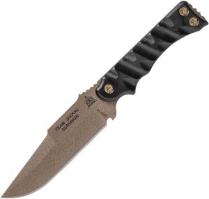 TOPS Team Jackal Survivor Fixed Blade Knife 1095 Steel Coyote Tan