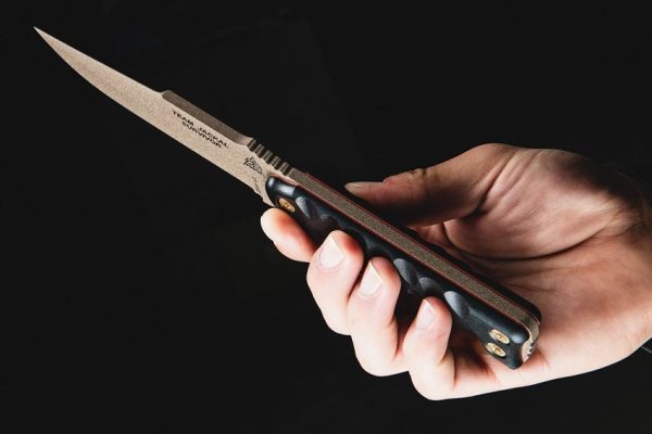 TOPS Team Jackal Survivor Fixed Blade Knife 1095 Steel Coyote Tan