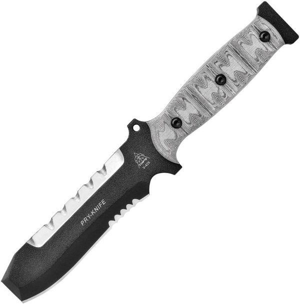 TOPS Pry Knife 1095 Carbon Steel Fixed Blade + Tool