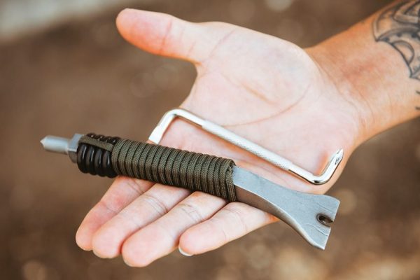 TOPS Pry Knife 1095 Carbon Steel Fixed Blade + Tool