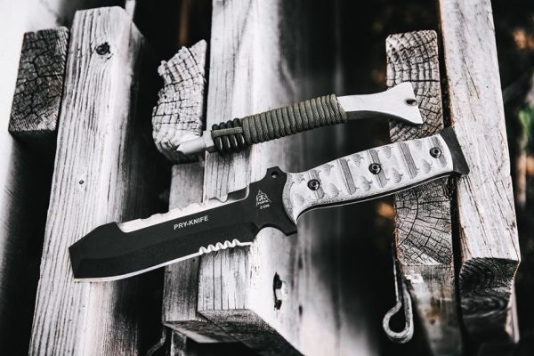 TOPS Pry Knife 1095 Carbon Steel Fixed Blade + Tool