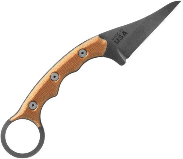 TOPS Poker Fixed Blade 1095HC Steel Micarta Handle Kydex Sheath