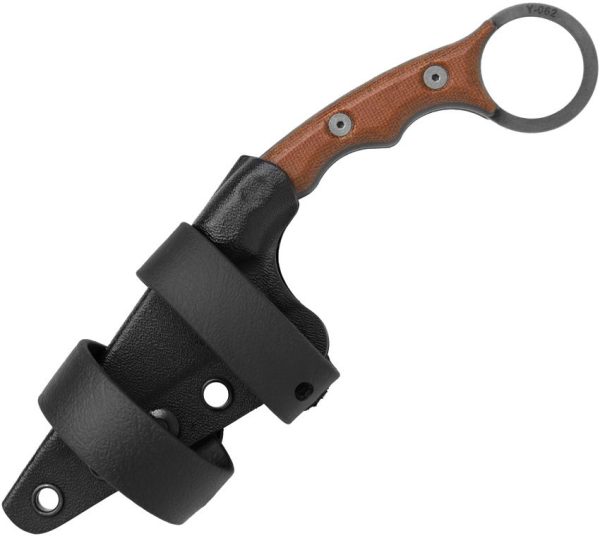 TOPS Poker Fixed Blade 1095HC Steel Micarta Handle Kydex Sheath