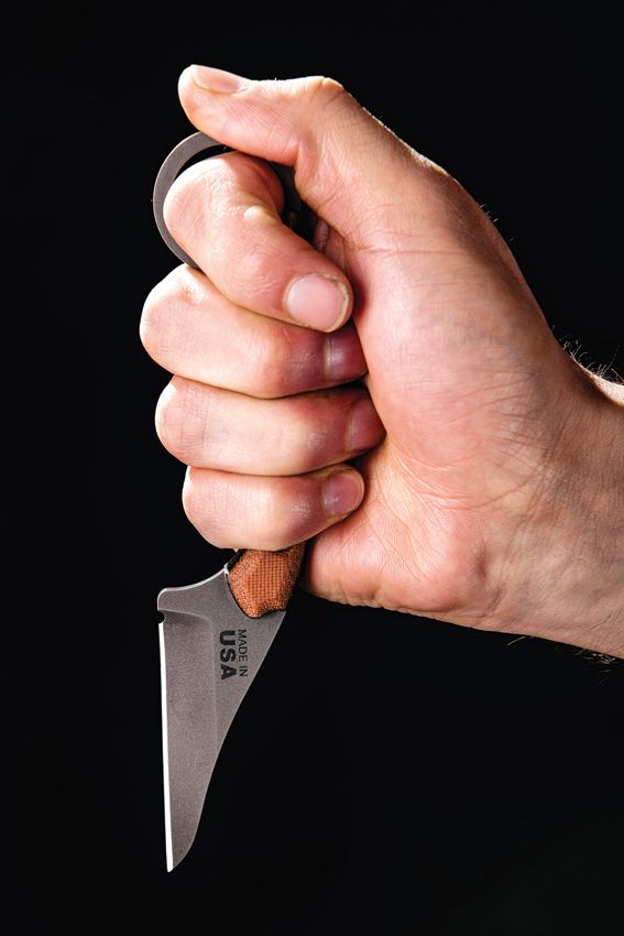 TOPS Poker Fixed Blade 1095HC Steel Micarta Handle Kydex Sheath