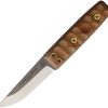 TOPS Tanimboca Puukko Fixed Blade 1095HC Steel Knife Brown Sheath