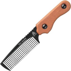 TOPS Tac Rake Beard Comb Black Tan Micarta EDC Grooming Tool