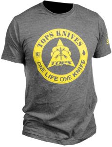 TOPS One Life One Knife T-Shirt Gray Large