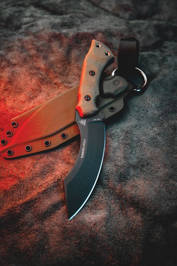 TOPS Tundra Wolf Fixed Blade 1095HC Steel Green Micarta