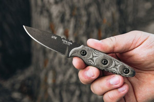 TOPS UTE Utility Fixed Blade Knife 1095 Steel Black Micarta
