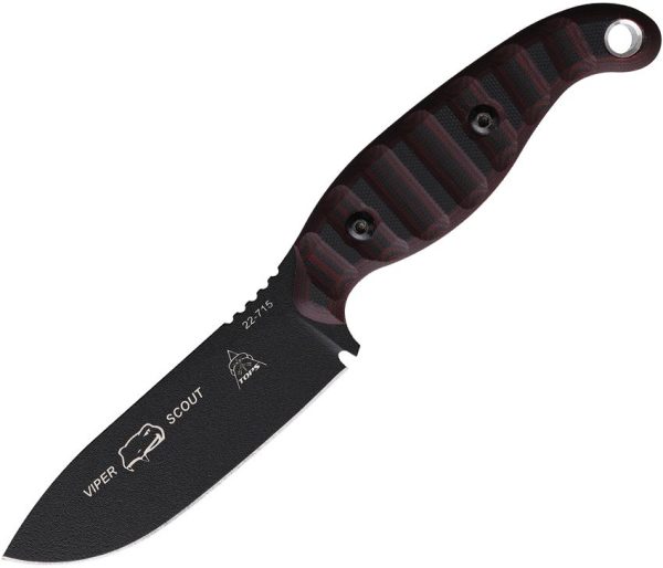 TOPS Viper Scout Fixed Blade 1095 Carbon Steel Red G-10