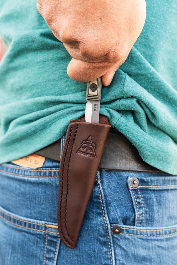 TOPS Wood Nymph Fixed Blade 1095HC Steel Black Tan G10