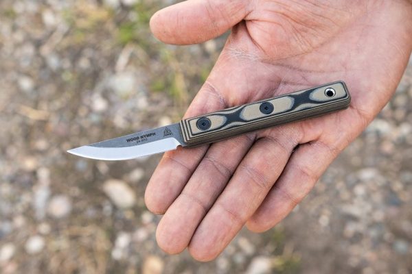 TOPS Wood Nymph Fixed Blade 1095HC Steel Black Tan G10