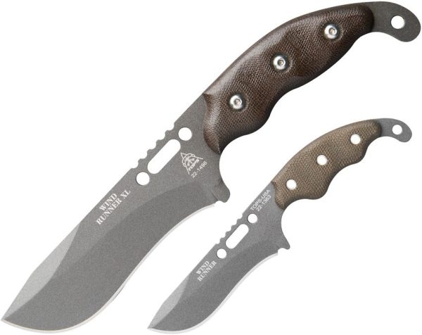 TOPS Wind Runner Piggyback Combo Fixed Blade 1095HC Gray