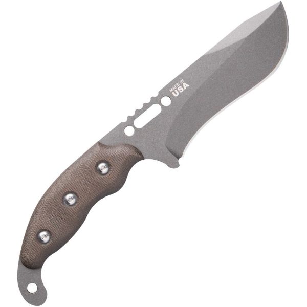 TOPS Wind Runner XL Fixed Blade Knife 1095HC Gray Tungsten