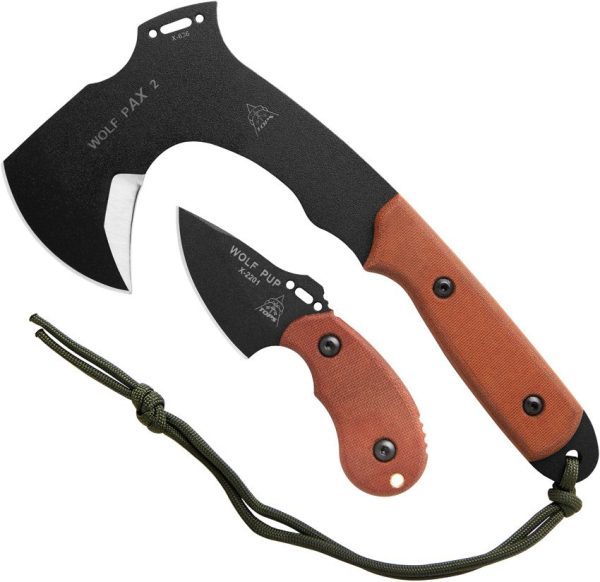 TOPS Wolf Pax 2 Combo Fixed Blade Axe 1095 Steel USA