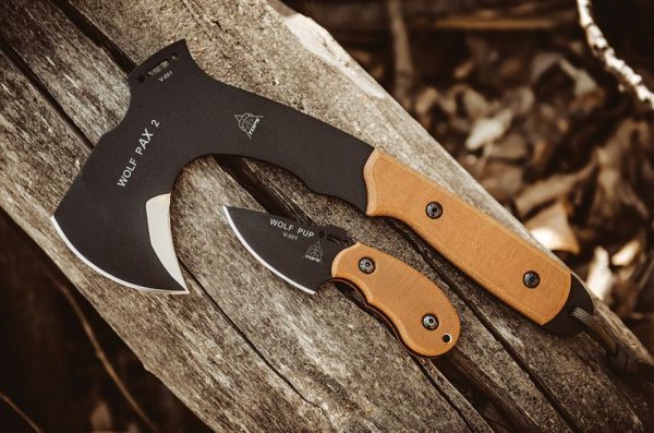 TOPS Wolf Pax 2 Combo Fixed Blade Axe 1095 Steel USA