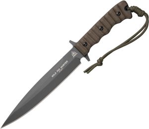 TOPS Wild Pig Hunter Fixed Blade Knife 8in 1095HC Steel Gray