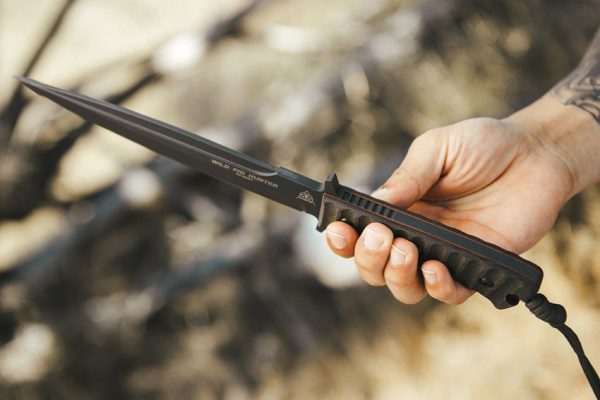 TOPS Wild Pig Hunter Fixed Blade Knife 8in 1095HC Steel Gray