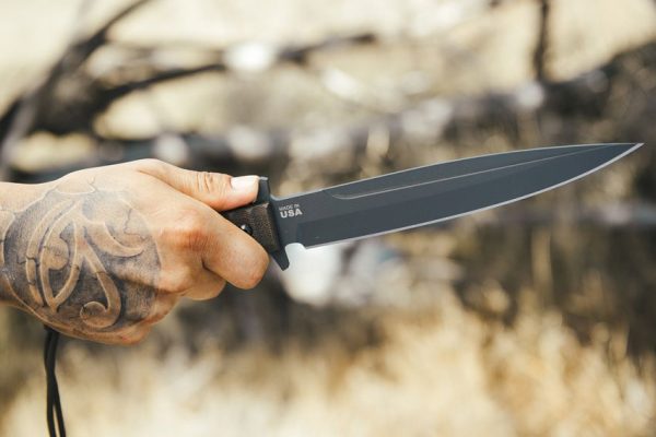 TOPS Wild Pig Hunter Fixed Blade Knife 8in 1095HC Steel Gray