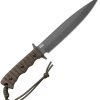 TOPS Wild Pig Hunter Fixed Blade Knife 8in 1095HC Steel Gray