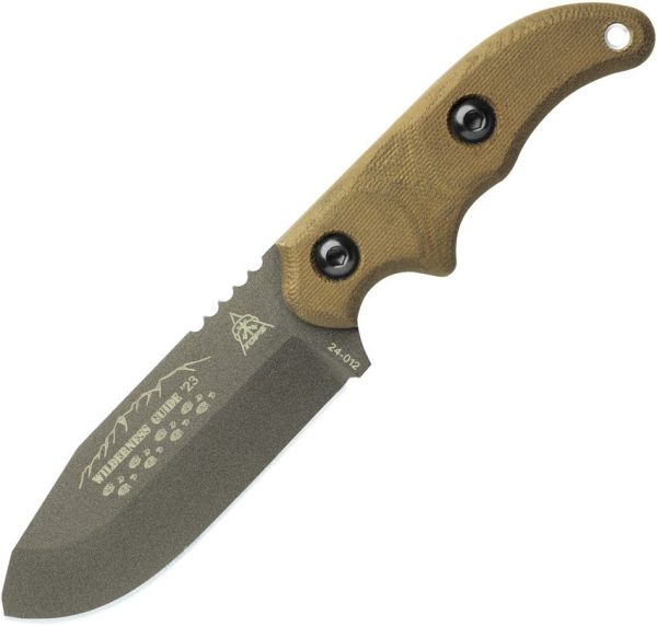 TOPS Wilderness Guide '23 Fixed Blade 1095HC Gray Cerakote