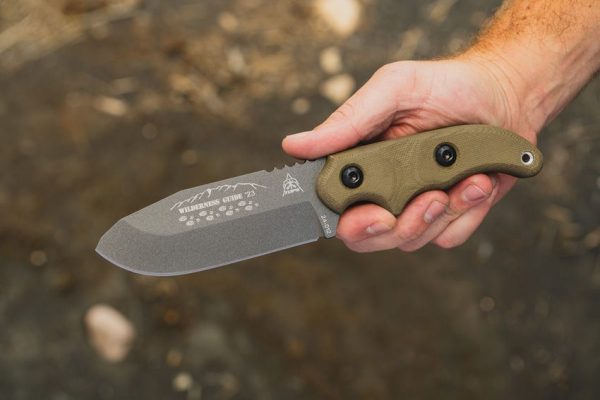 TOPS Wilderness Guide '23 Fixed Blade 1095HC Gray Cerakote