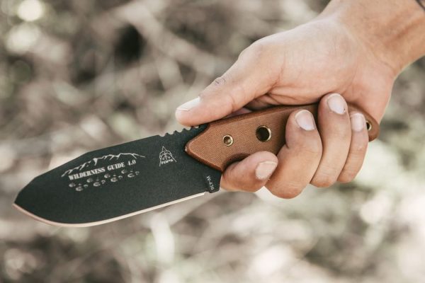 TOPS Wilderness Guide 4.0 Fixed Blade 1095HC Black Tan