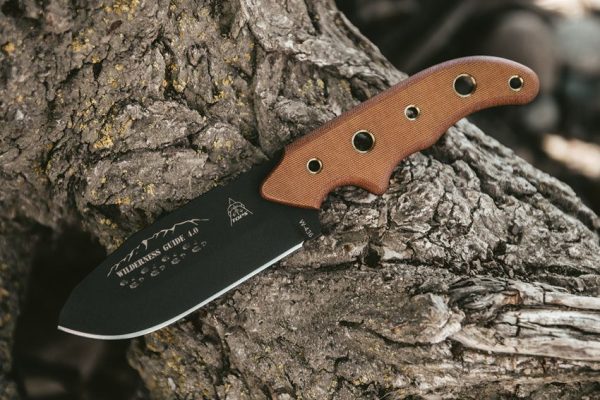 TOPS Wilderness Guide 4.0 Fixed Blade 1095HC Black Tan