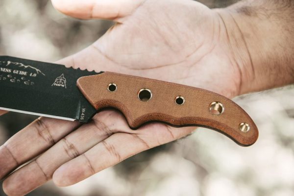TOPS Wilderness Guide 4.0 Fixed Blade 1095HC Black Tan