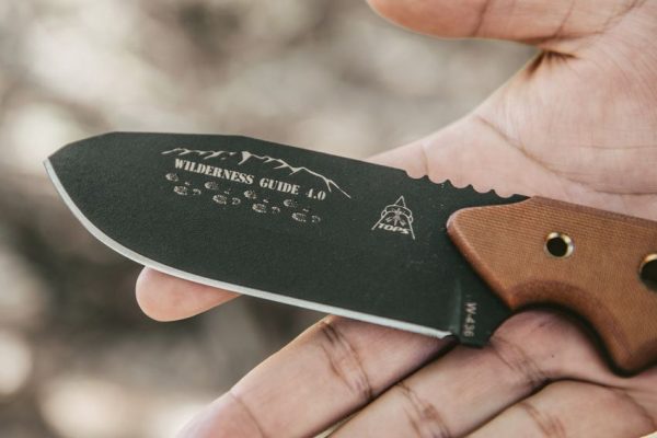 TOPS Wilderness Guide 4.0 Fixed Blade 1095HC Black Tan