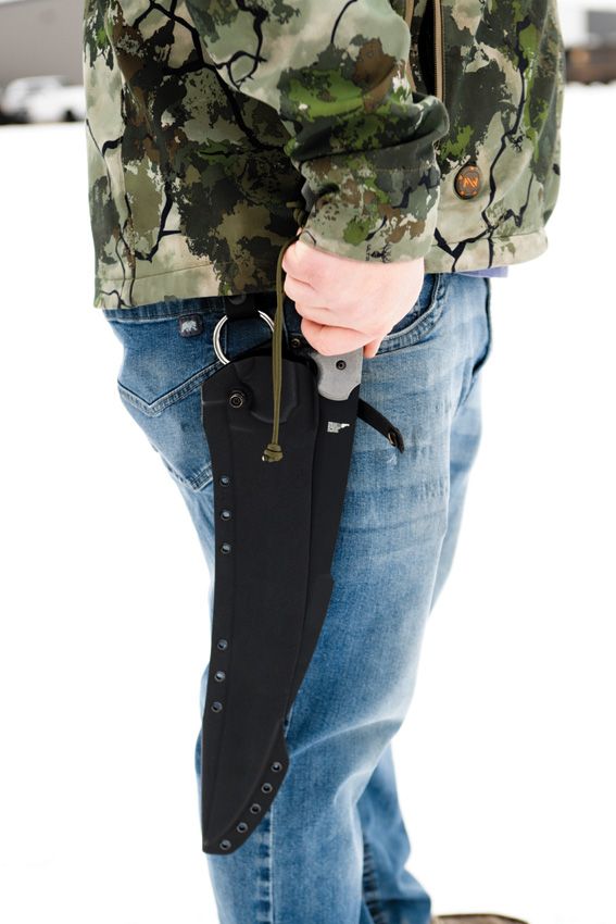 TOPS X16 Ginunting Fixed Blade Knife 1095HC Steel Black Micarta