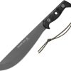 TOPS Yacare Machete 10.25" 1095HC Fixed Blade Gray Cerakote