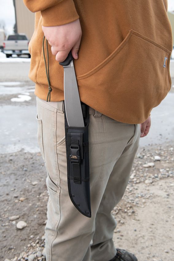 TOPS Yacare Machete 10.25" 1095HC Fixed Blade Gray Cerakote