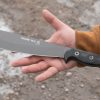 TOPS Yacare Machete 10.25" 1095HC Fixed Blade Gray Cerakote