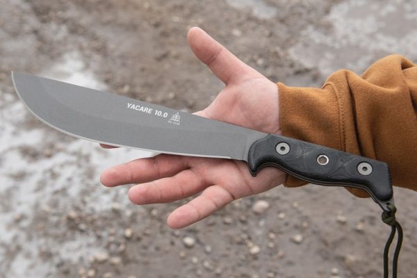TOPS Yacare Machete 10.25" 1095HC Fixed Blade Gray Cerakote