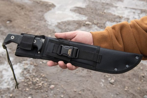 TOPS Yacare Machete 10.25" 1095HC Fixed Blade Gray Cerakote