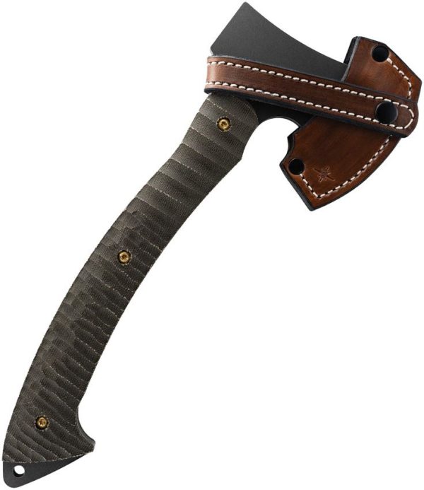 Toor Campfire Camp Axe D2 Steel Green Micarta Fixed Blade