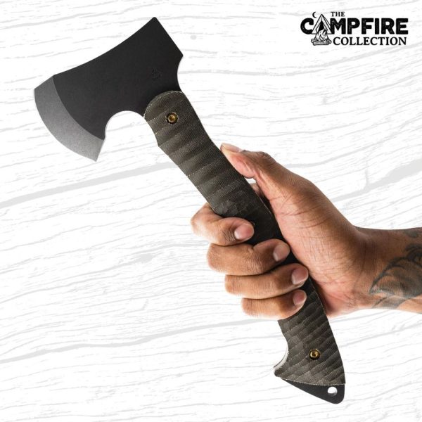 Toor Campfire Camp Axe D2 Steel Green Micarta Fixed Blade