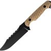 TR64290.jpg Toor Crewman Fixed Blade Tan CPM Cru-Wear Sawback Knife
