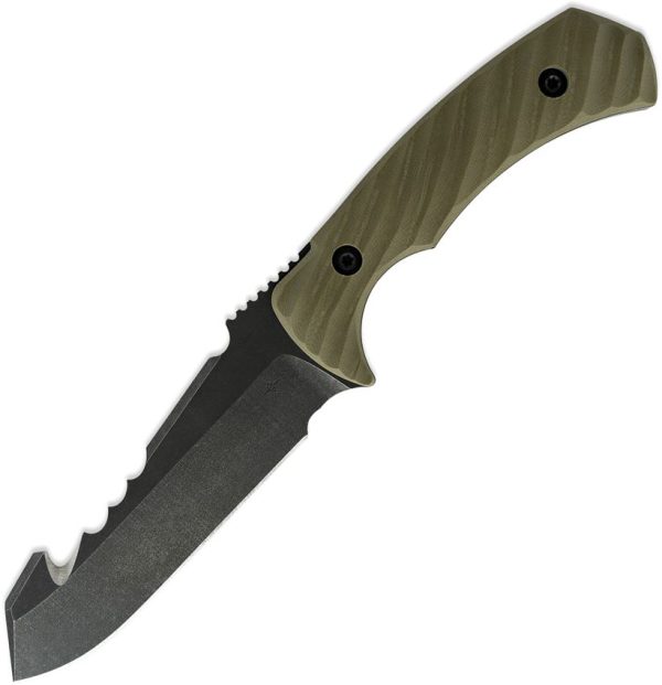 TR85394.jpg Toor Egress Fixed Blade Covert Green CPM S35VN Guthook Knife