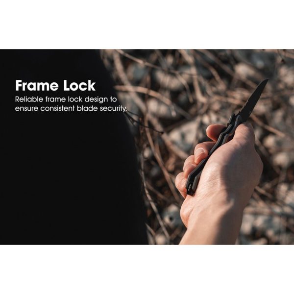 TRUE Tactical EDC Framelock - Black Oxide Serrated