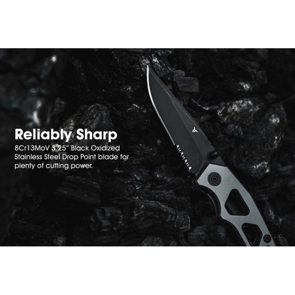 TRUE Tactical EDC Framelock - Black Oxide Serrated