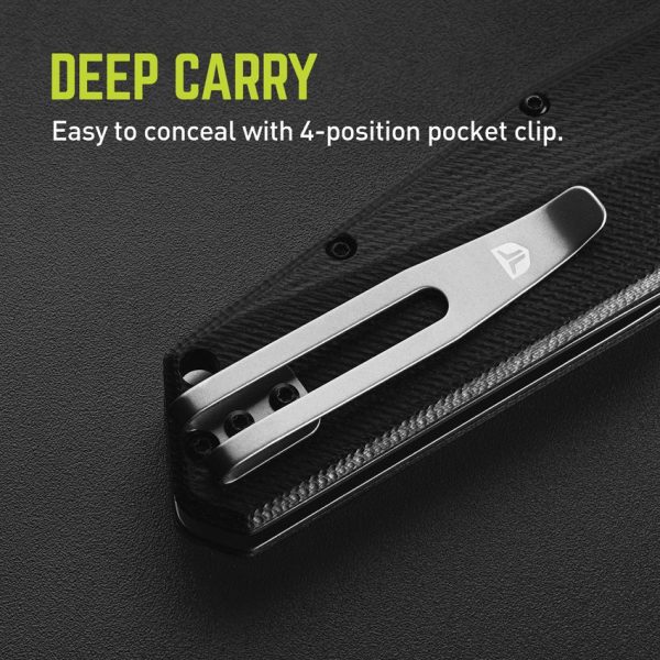 TRUE BERM Tanto Linerlock - Gray TiNi G10