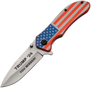 Trump Linerlock A/O Patriot Red Aluminum Spear Point