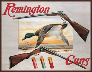 Tin Signs Remington Shotguns Ducks Vintage Embossed