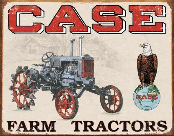Tin Signs Case Tractor CC High Embossed Vintage