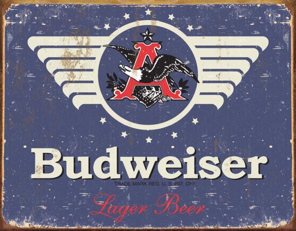Tin Signs Budweiser 1936 Weathered Vintage