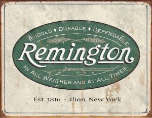 Tin Signs Remington Weathered Logo Vintage Embossed Metal Sign