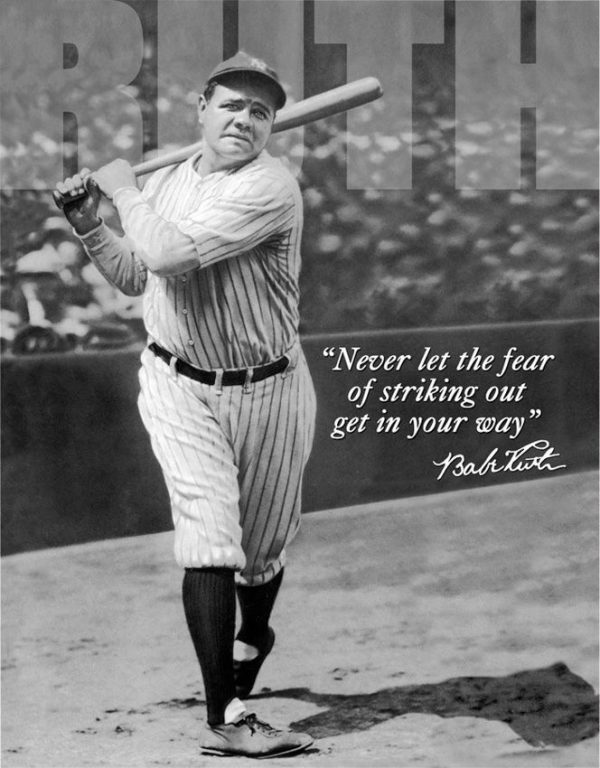 TSN1511.jpg Tin Signs Babe Ruth No Fear Vintage Baseball