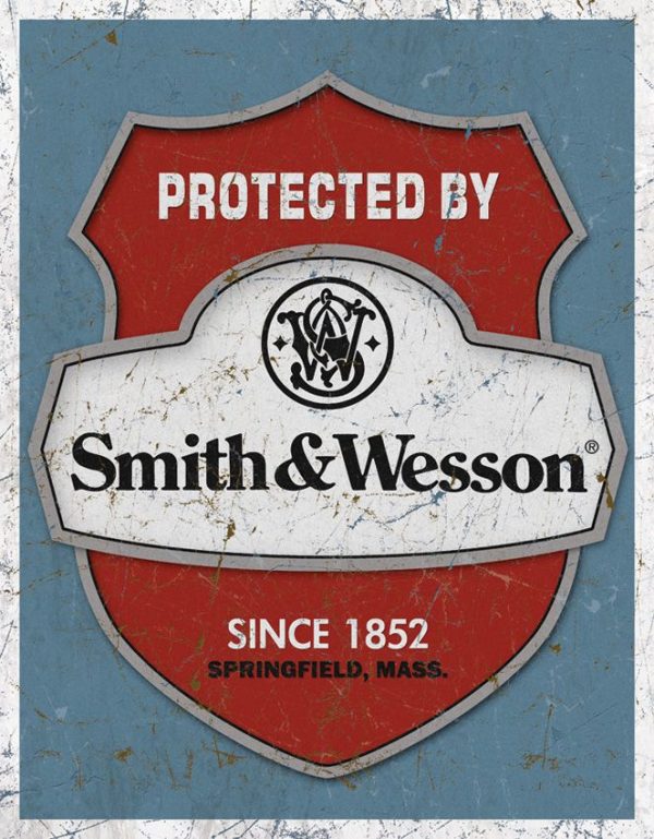 Tin Signs Protected By S&W Embossed Vintage
